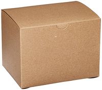 Premier Retail Packaging 10 Count Kraft Pinstripe Gift Box, 6 x 4 5 x 5