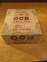 1 OCB Organic Hemp King Size Slim Cigarette Rolling Papers with Tips Pack (32 Rolling Papers & 32 Tips Per Pack) + Limited Beamer Smoke Sticker. for Legal Smoking Herbs, Rolling Tobacco, Herbal Mixes