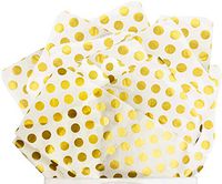 UNIQOOO 60Sheets Metallic Foil Gold Polka Dots Gift Wrapping Tissue Paper Bulk, Recyclable Durable, For Gift Bag Boxes Arts Craft, Wedding Birthday Party Favors,Shredded Fill,Piñata,Confetti,20X26Inch