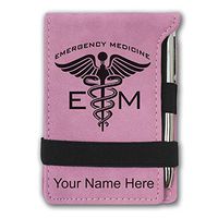 Mini Notepad, Emergency Medicine, Personalized Engraving Included (Pink)