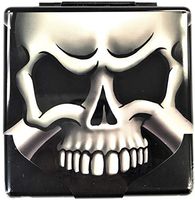 Eclipse Biker Black Skull Design Crushproof Metal Cigarette Case, Kings, 3102-72