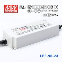 Meanwell LPF-90-24 Power Supply - 90W 24V 3.75A - IP67 PFC