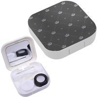 Portable Contact Lens Case Box Travel Kit Mirror + Bottle + Tweezers Container Holder [ Luxury Regal Light ]