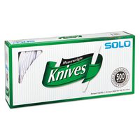 Solo Cups 827271 Mediumweight Plastic Cutlery44; Knives44; White44; 7 in44; 500/Carton
