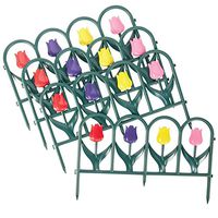Tulip Border Fence Edging Set - 4 Pc, Multi
