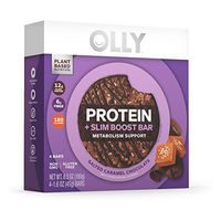 Olly Protein + Slim Boost Bar Salted Caramel Chocolate 6.3oz( 1.6oz x 4 bars), pack of 1