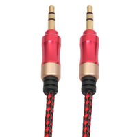 AutumnFall 3.5mm Auxiliary Cable Audio Cable Male To Male Flat Aux Cable 1m (Red)