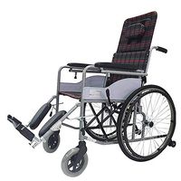 Atten Wheelchair,Aluminum Alloy Folding Light Transport Wheelchair Portable Travel Chair Leather Fabric for Extra Comfort