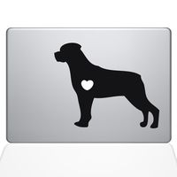 The Decal Guru I Love My Rottweiler Decal Vinyl Sticker, 15" MacBook Pro (2016 & Newer Models), Black (1484-MAC-15X-BLA)