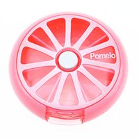 SINDBIN 360 Degree Rotation Pill Box,7 Day Round Portable Pill Medicine Organizer (Pink)