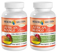 Weight Loss - African Mango Lean 1200MG - Extra Strength Formula - African Mango fruitrients - 2 Bottles (120 Capsules)