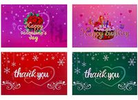 24 Thank You Cards luxury Frosted Gold Cardboard paper and envelopes Flowers pattern - Four exquisite cover design For Business, Wedding, Gift Cards, Graduation, Baby Shower - 4x6 Inch Back blank