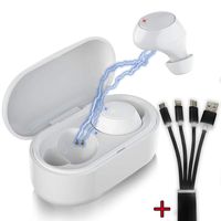 Nakosite HOT2433 Wireless Earbuds Bluetooth Headphones with Amazing in Ear Stereo Sound for a White Cordless Earphones Sport Headset with mic for Smart Phone. Phone Charger Cord