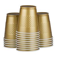 JAM PAPER Plastic Party Cups - 12 oz - Gold - 20 Glasses/Pack