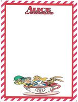 Alice In Wonderland In Tea Cup Stationery Printer Paper 26 Sheets