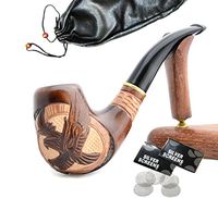 "American Eagle" pear wood hand made wooden tobacco smoking pipes pipe  + Pouch