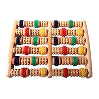 Kedelak Dual Foot Massager Roller Color Wooden Foot Acupuncture Wheel rub Row Massage pad high-Grade Thick six-Row Foot Massager Relieve Plantar Fasciitis,Stress,Arch Pain Shiatsu Acupressure