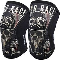 Knee Sleeves (1 pair), 7mm Thick Compression Knee Braces Offer Strong Support for Weightlifting | Cross Training | Powerlifting | Bodybuilding | Squats | Gym and Other Sports (Medium, Black and White)