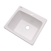 Dekor Sinks 42100NSC Westworth Composite Utility Sink with One Hole, 25", White Natural Stone
