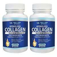Beaver Brook Collagen Anti-Aging Formula Capsules Collagen 900mg + 5,000 mcg Biotin Promotes Healthy Hair, Skin, Nails, Joints, Tendons, Ligaments, and Bones; Non-GMO and Gluten-Free - 2 Pack