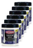 Weiman Silver Wipes - Jewelry Wipes 6 Pack - Cleaner and Polisher for Silver Jewelry Sterling Silver