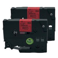 QPMY 2 Pack Compatible for Brother P-Touch Laminated TZe TZ Label Tape Cartridge 12mm x 8m (TZe-431 Black on Red)