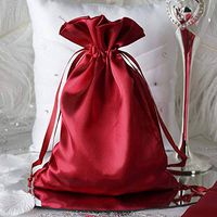 Efavormart 60PCS Burgundy Satin Gift Bag Drawstring Pouch Wedding Favors Bridal Shower Candy Jewelry Bags - 6"x 9"