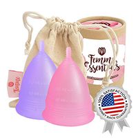 2X Femme Essentials Menstrual Cups in Pink and Purple with Cotton Pouch for Easy Storage | Super Soft Menstrual Cup | Eco Friendly Alternative to Pads and Tampons | Reusable Period Cup |