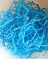 Turquoise Blue Gift Basket Shred Shredded Tissue Paper Filler Display Bedding (2 oz Bag)