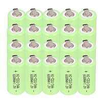 WINDMAX Green 20PCS 1.2V 2/3AA 600Mah Ni-CD Rechargable Batteries