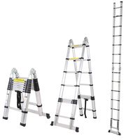 Soges 16.5 FT Telescoping Ladder Extension Ladder Aluminum Multi-Purpose A-Frame Folding Telescopic Ladder, 330 lbs Capacity, EN131 Standard, KS-JF-UP500D-2
