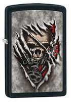 Zippo Skull Gears Pocket Lighter, Black Matte