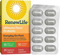 Renew Life Adult Probiotic - Ultimate Flora Everyday Go-Pack Probiotic Supplement - Shelf Stable, Gluten, Dairy & Soy Free - 15 Billion CFU - 30 Vegetarian Capsules