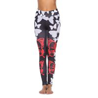 Iusun Women's Yoga Pants Butterfly Digital Printing Stretch Leggings High Waist Hip Workout Running Sport Fitness Lift Tight Exercise Trousers Sweatpants
