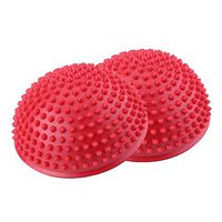 Spiky Massage Balls,2 PCS PVC Inflatable Half Yoga Balls Massage Point Fitball Exercises Trainer Fitness Balance Ball for Plantar Fasciitis, Deep Tissue, Back, Foot Massage(Red)