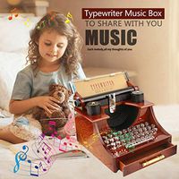 Xisheep Easter Day Home Décor ， Music Packet Mini Retro Creative Typewriter Clockwork Music Box Fun Interesting Toy Kids Gift Home Decor - Brown