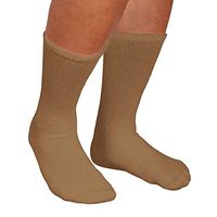 Men's Non Binding Diabetic Friendly Crew Socks - Tan