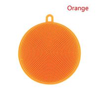 ARRIVEOK Multi-Used Soft Dish Washing Brush Scrubber Silicone Sponge Kitchen Supply Cleaning Tools(Orange)