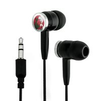 Yin and Yang Red Moon Japanese Asian Koi Carp Fish Novelty in-Ear Earbud Headphones - Black