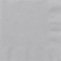 Silver Paper Napkins, 20ct