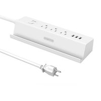 Desktop Charger Station NTONPOWER Power Strip with 3 Outlets 3 USB Ports Surge Protector with 5 ft Power Cord and Built-in Phone/Tablet Holder for Home and Office - White