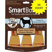 SmartBones SBPB-00218 Large Chews with Real Peanut Butter 26 Count, Rawhide-FreeChews for Dogs, Large | 26 Count (.Large - 26 Count Total)