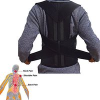 Posture Corrector Shoulder Belt for Men Women- Easing Back Neck Pain- Adjustable Back Brace- Breathable Material (M)