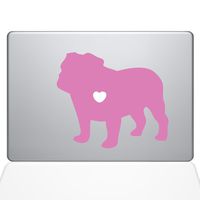 The Decal Guru I Love My Bulldog Decal Vinyl Sticker, 13" MacBook Air, Pink (1485-MAC-13A-BG)