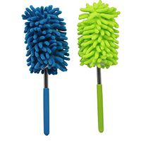 zdyCGTime Extendable Microfiber Hand Dusters Washable Dusting Brush with Telescoping Pole for Cleaning Car, Computer, Air Conditioning, TV and Else 2Pack