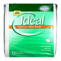 Ideal- Breathable Adult Disposable Brief (XX Large, Unisex, 48-Count) Breathable Diaper Ultra Plus Extremely Absorbent, for Men and Women, Wetness Indicator and Strong Refastenable Fit Tabs B-5010