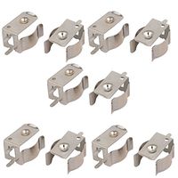 uxcell 10Pcs Silver Tone Metal THM Mounted AA CR2 Battery Positive Negative Contact Plate Clip