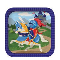 Creative Converting 8 Count Square Paper Dessert Plates, Medieval Prince