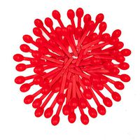 B-KIND Party Pack 100 Count Cutlery Durable Heavy-Weight Bio-Based Disposable Spoons for Camping, Picnics, Parties, and Wedding (Red)