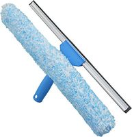 Unger Professional Window Cleaning Tool: 2-in-1 Microfiber Scrubber and Squeegee, 18"
